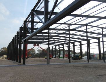 steel structure is put in place