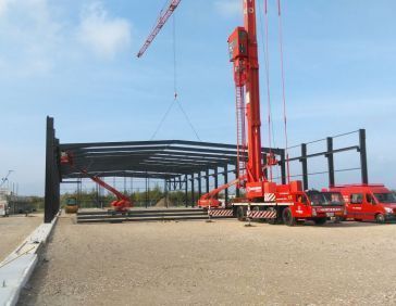 steel structure is put in place