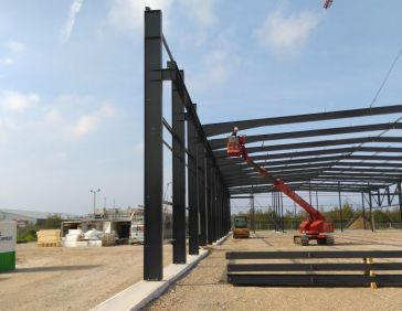 steel structure is put in place